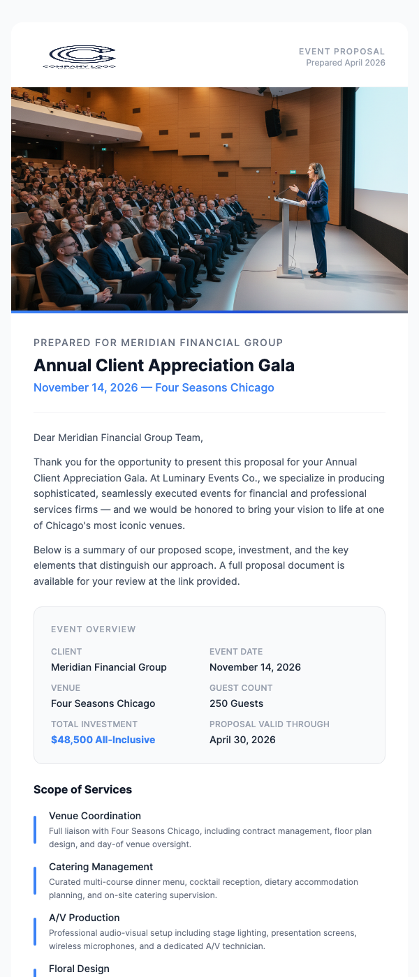 Event Planning Proposal