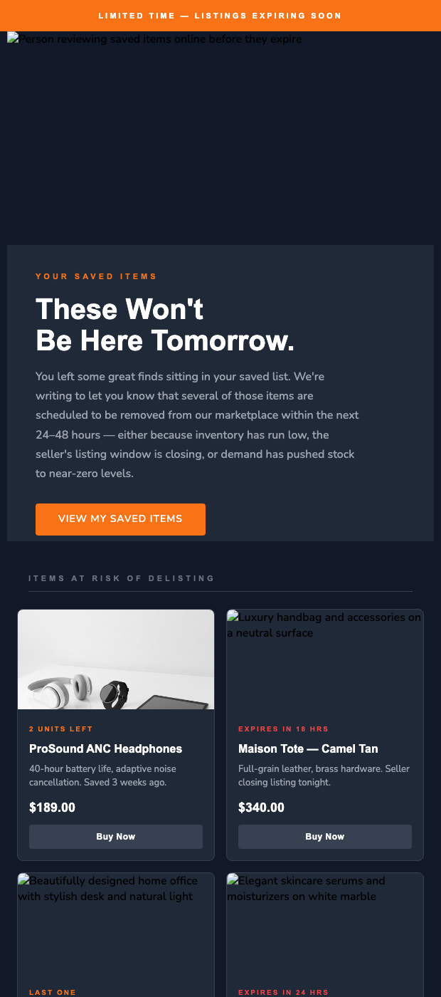 Expiring Soon – Items About to Be Delisted