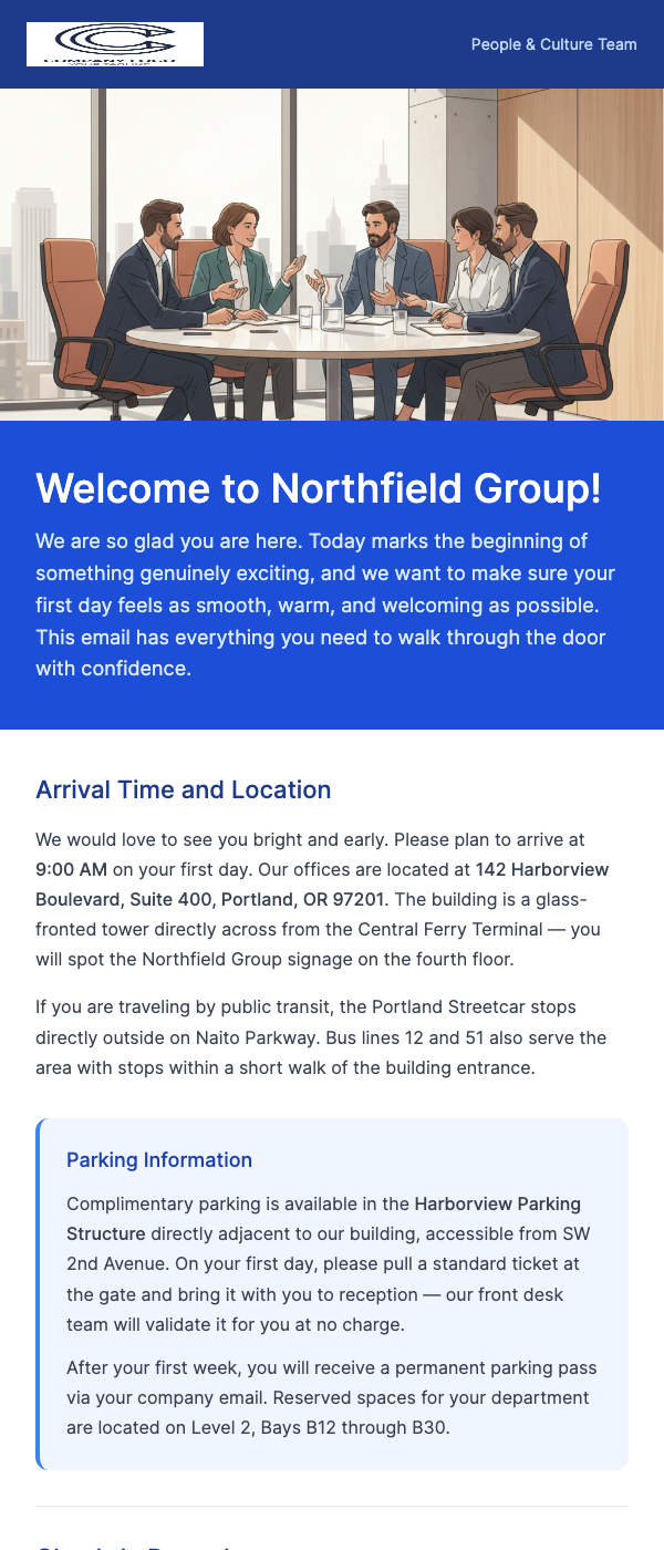 First Day Onboarding – Welcome to [Company]