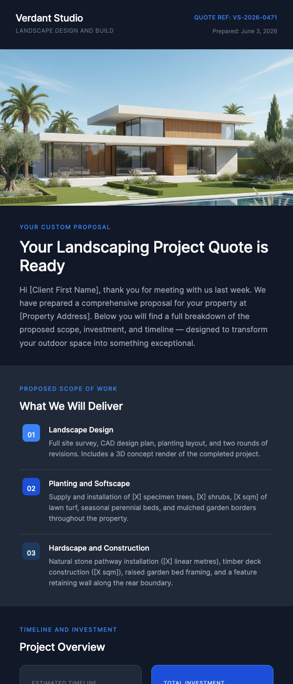 Free Landscaping Quote Ready for Review