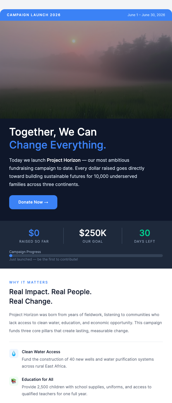 Fundraising Campaign Launch