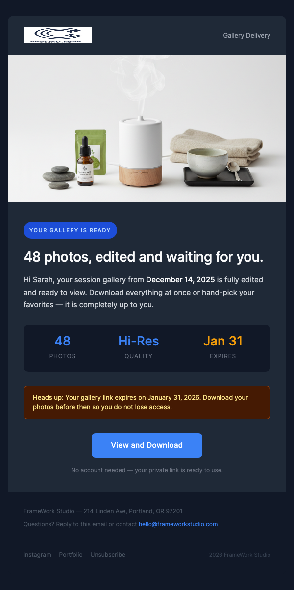 Gallery Ready – Download Your Photos