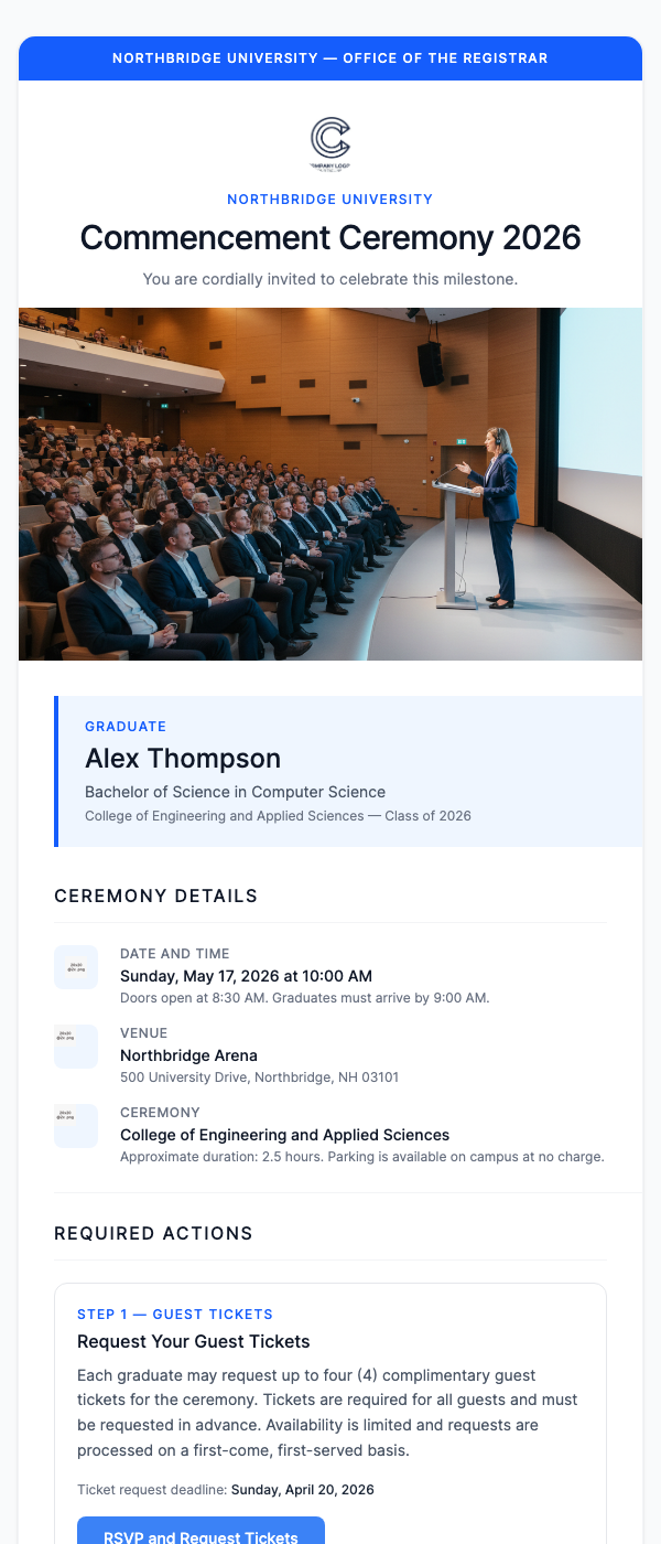 Graduation Ceremony Invitation