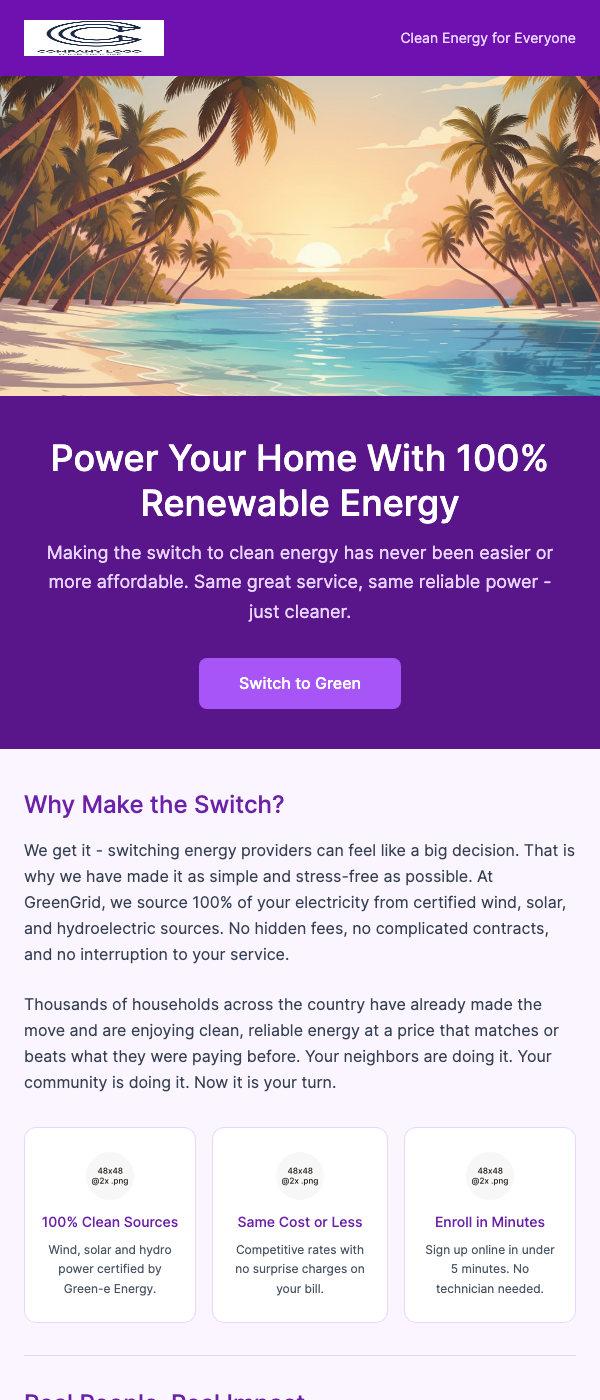 Green Energy Plan Available – Lower Your Carbon Footprint