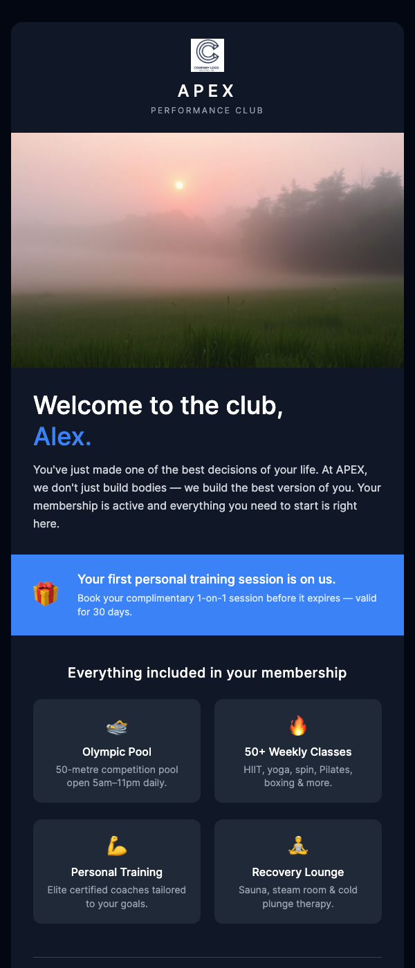 Gym Membership Welcome