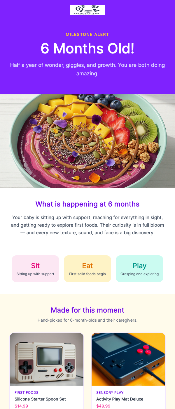 Happy 6 Months – Baby Milestone Celebration