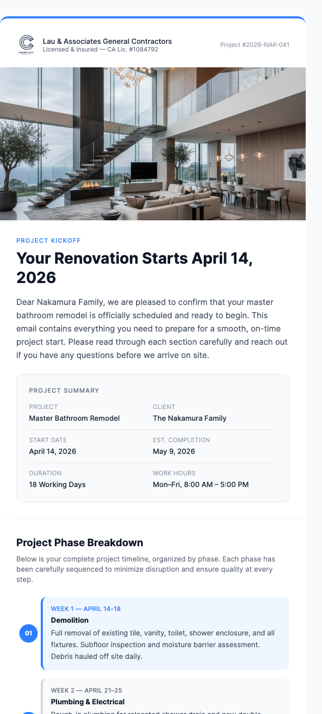 Home Renovation Project Kickoff