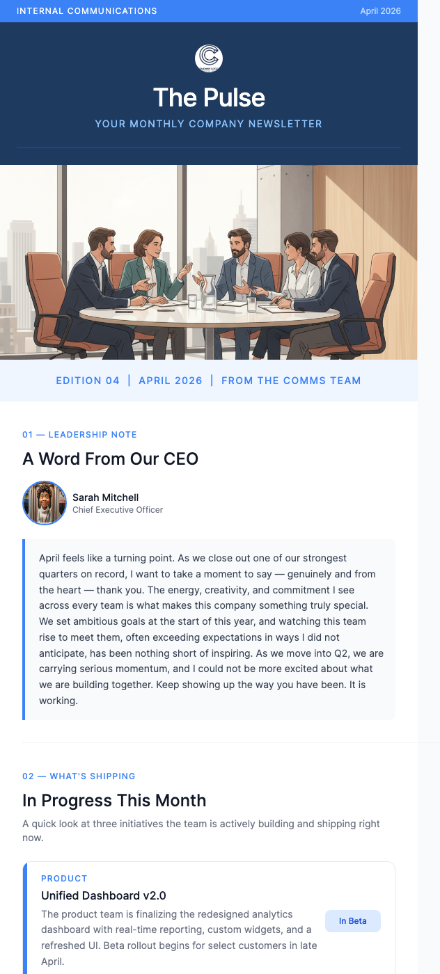 Internal Company Newsletter