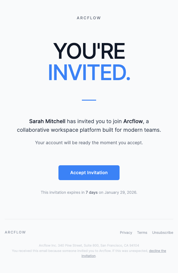 Invite User – Bold