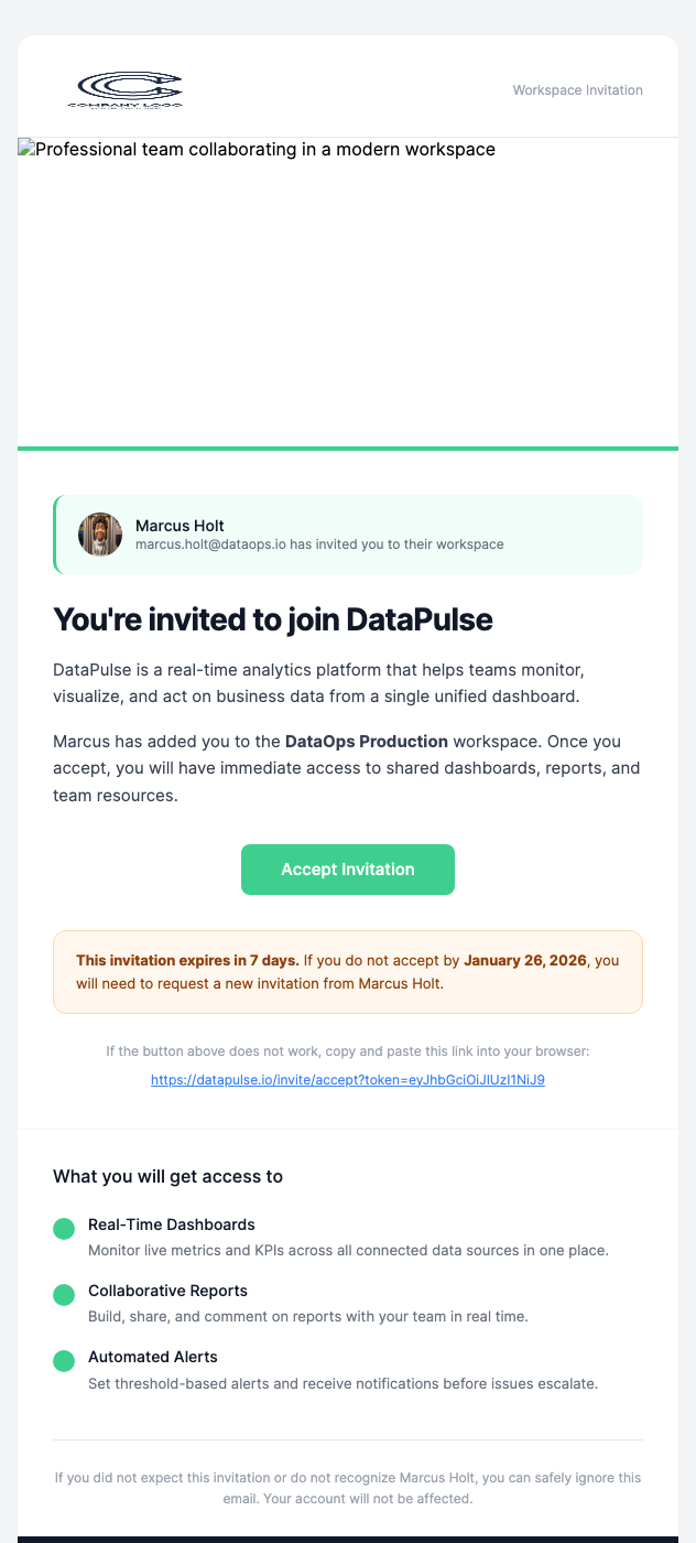Invite User – Branded