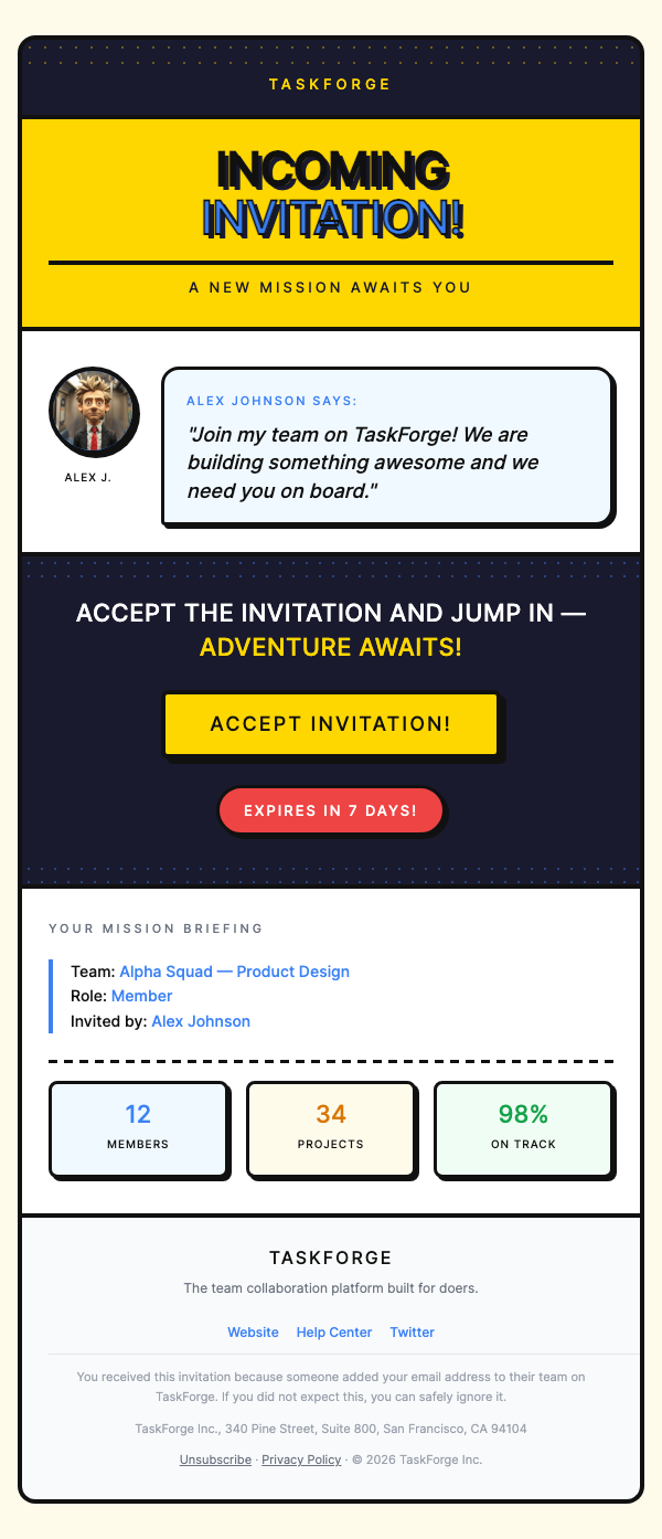 Invite User – Comic