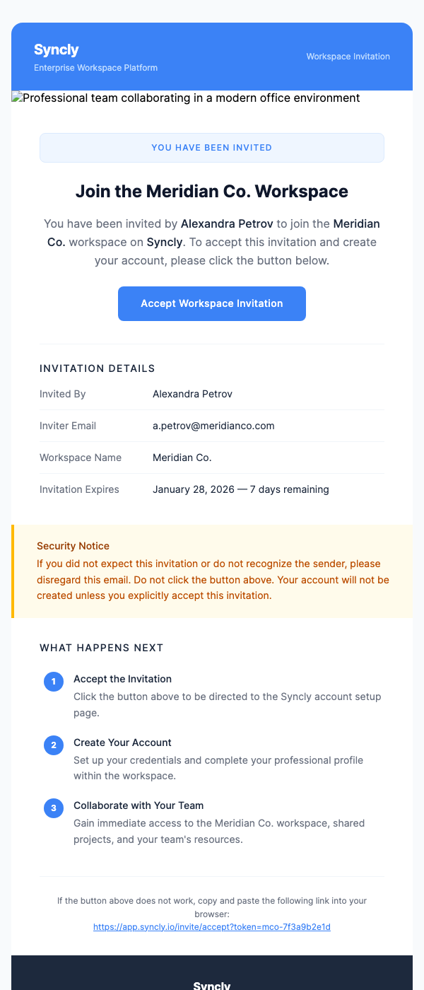 Invite User – Corporate
