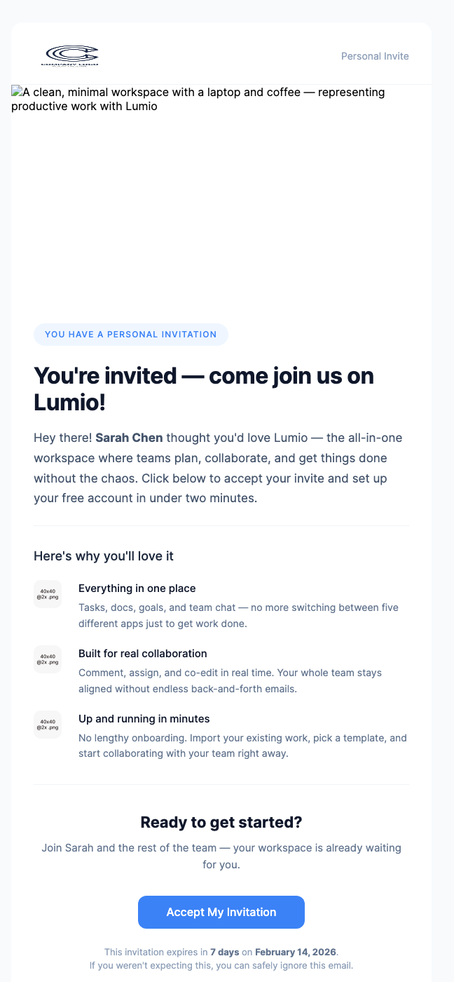 Invite User – Friendly