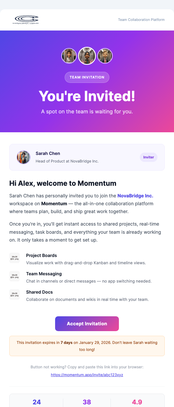 Invite User – Gradient