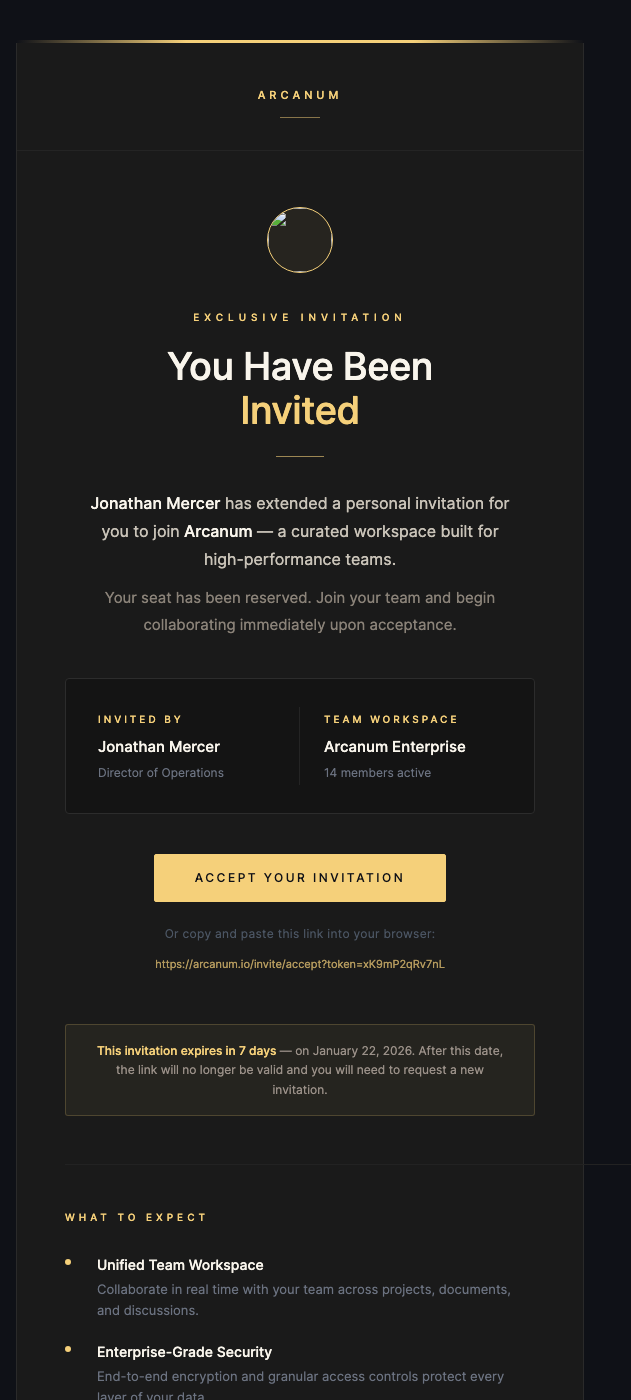 Invite User – Luxury