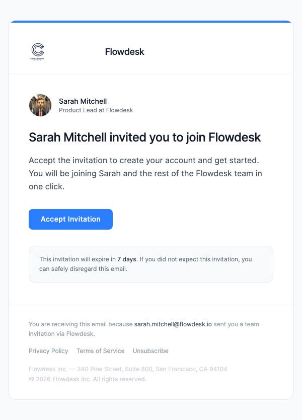 Invite User – Minimal