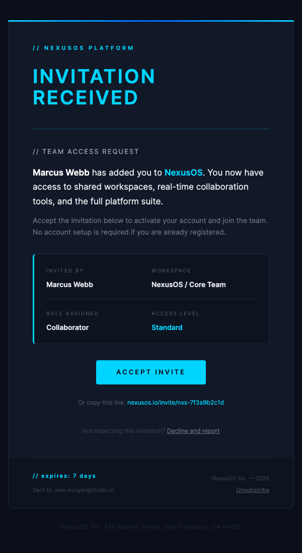 Invite User – Neon