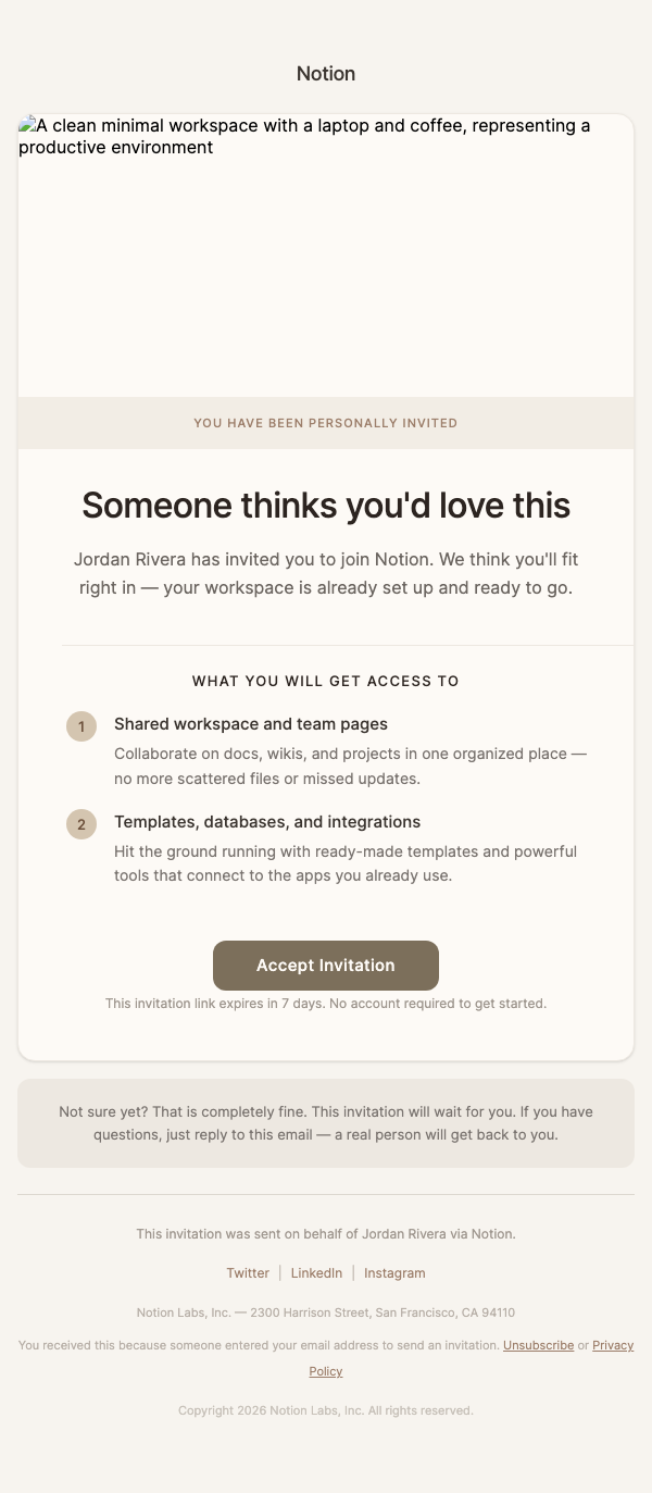 Invite User – Startup