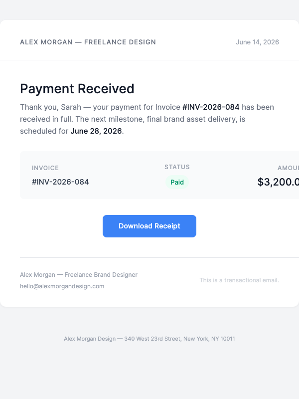 Invoice Paid – Thank You