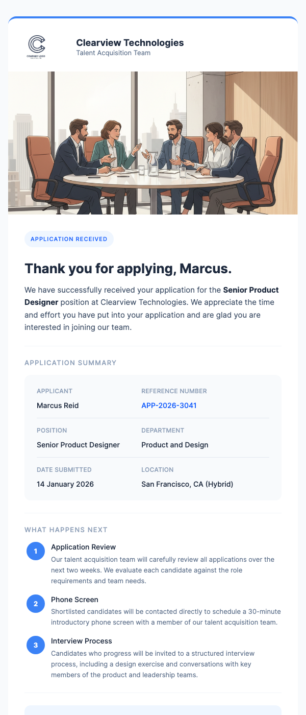 Job Application Received