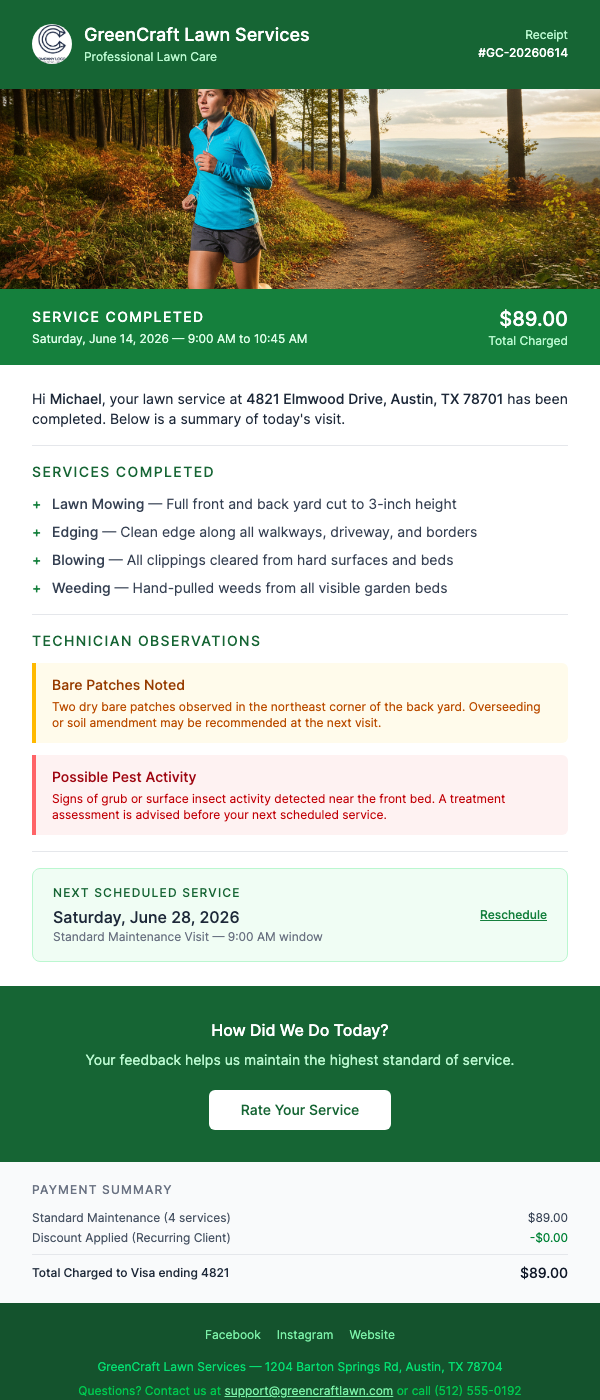 Lawn Service Completed – Here's Your Summary