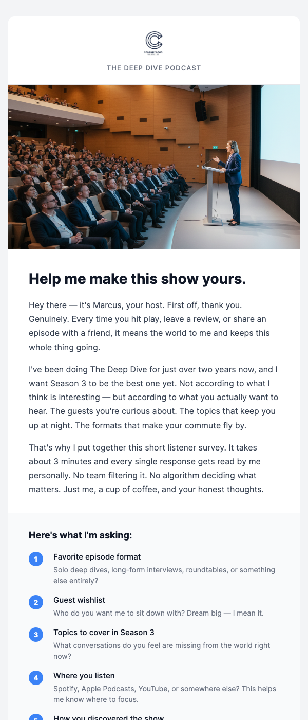 Listener Survey – Help Shape Season 3