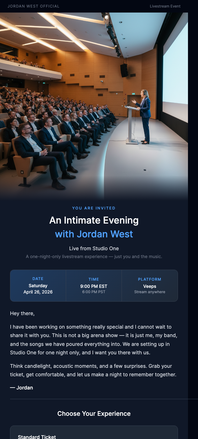 Livestream Event Invite – Music