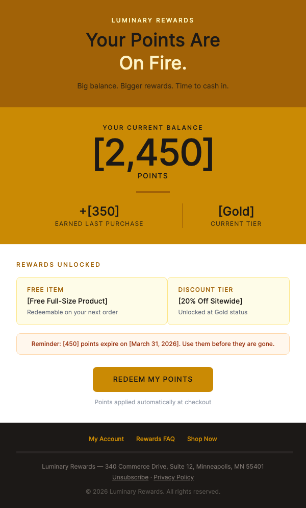 Loyalty Points Earned – You Have Rewards to Spend