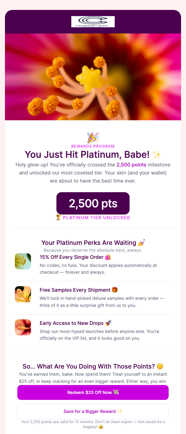 Loyalty Points Milestone