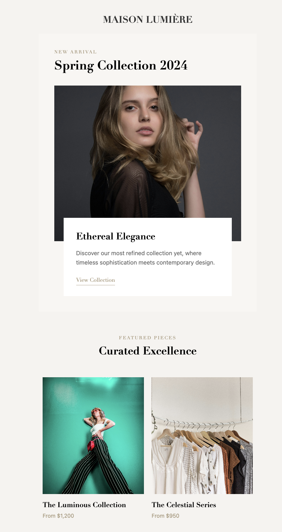 Luxury Fashion House Email Template