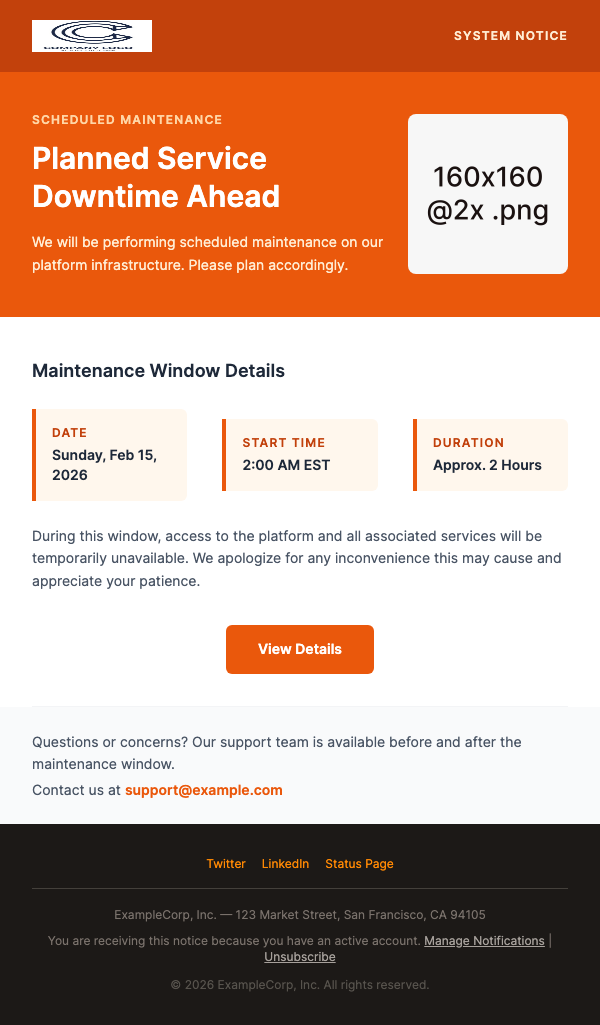 Maintenance Work Scheduled – Brief Service Interruption