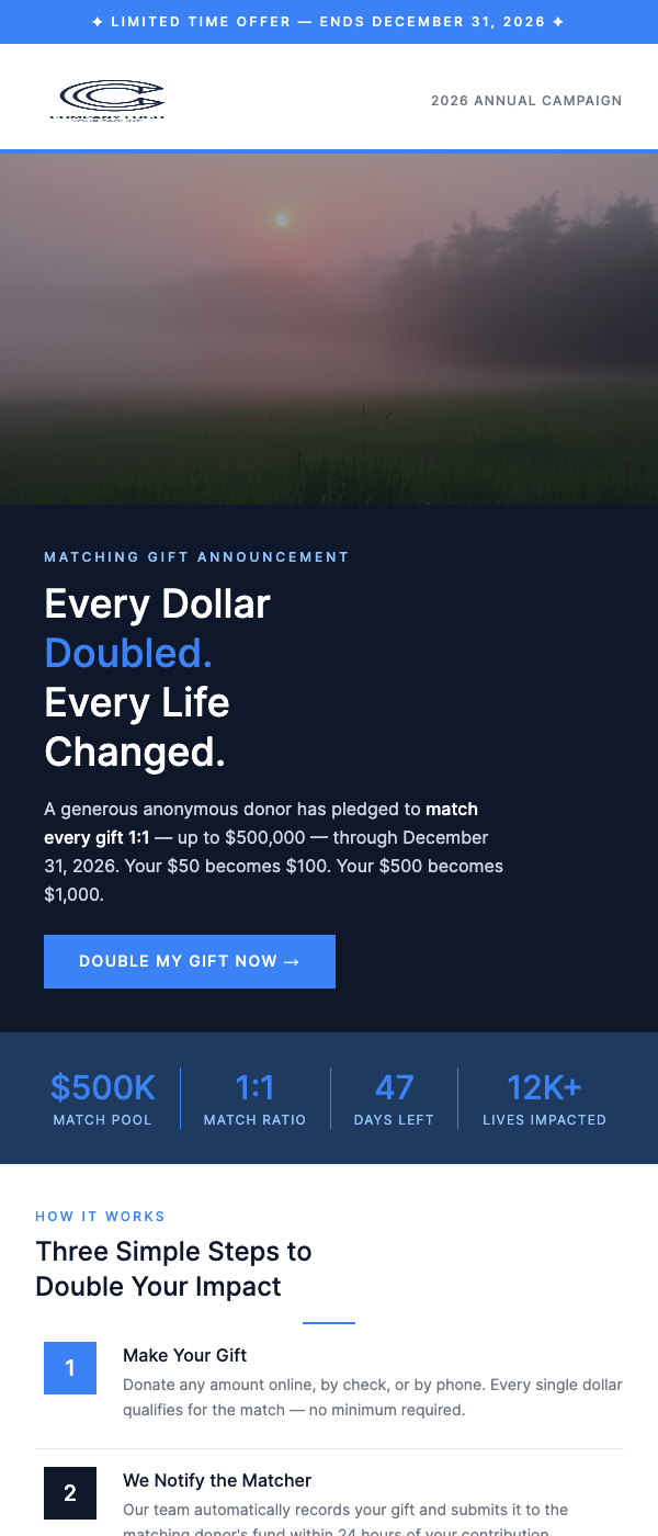 Matching Gift Announcement