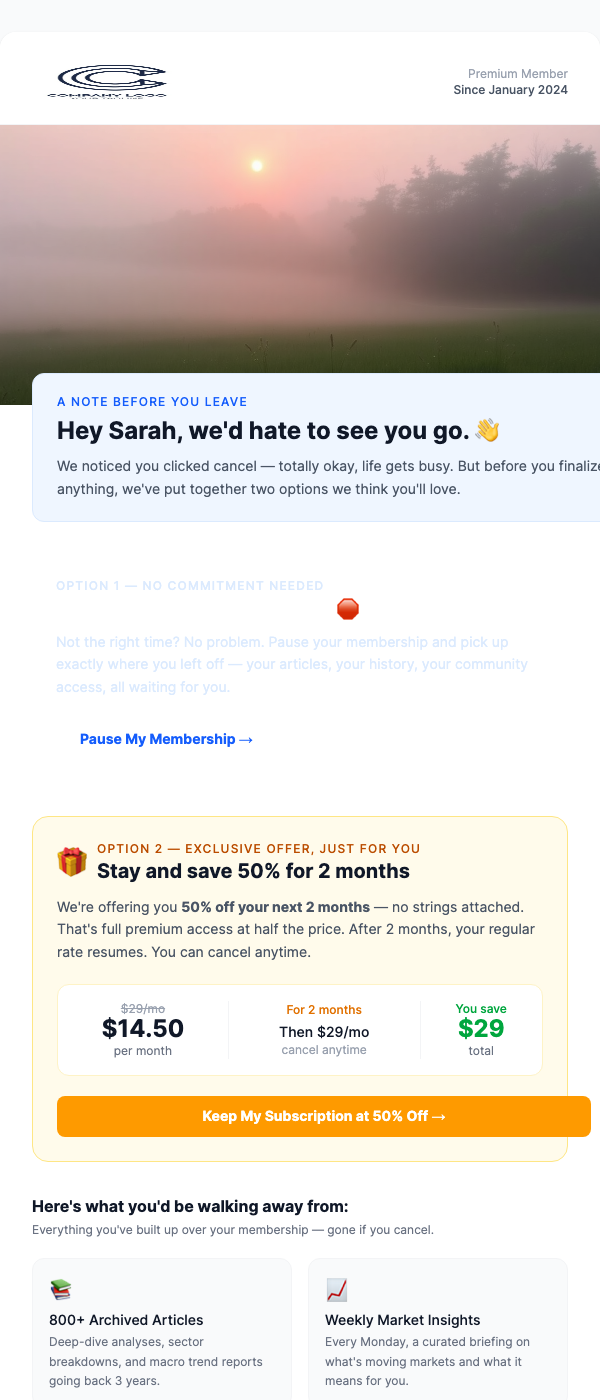 Membership Cancellation Deflection