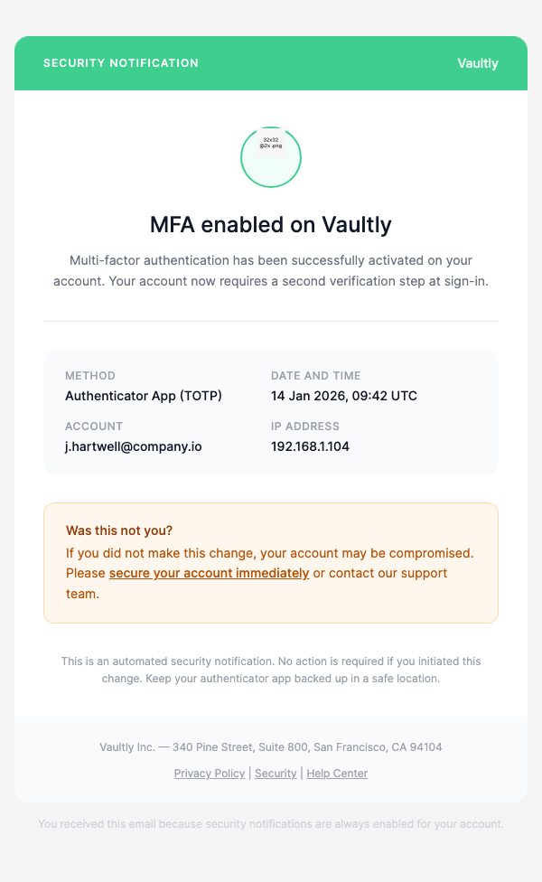 MFA Method Added – Branded