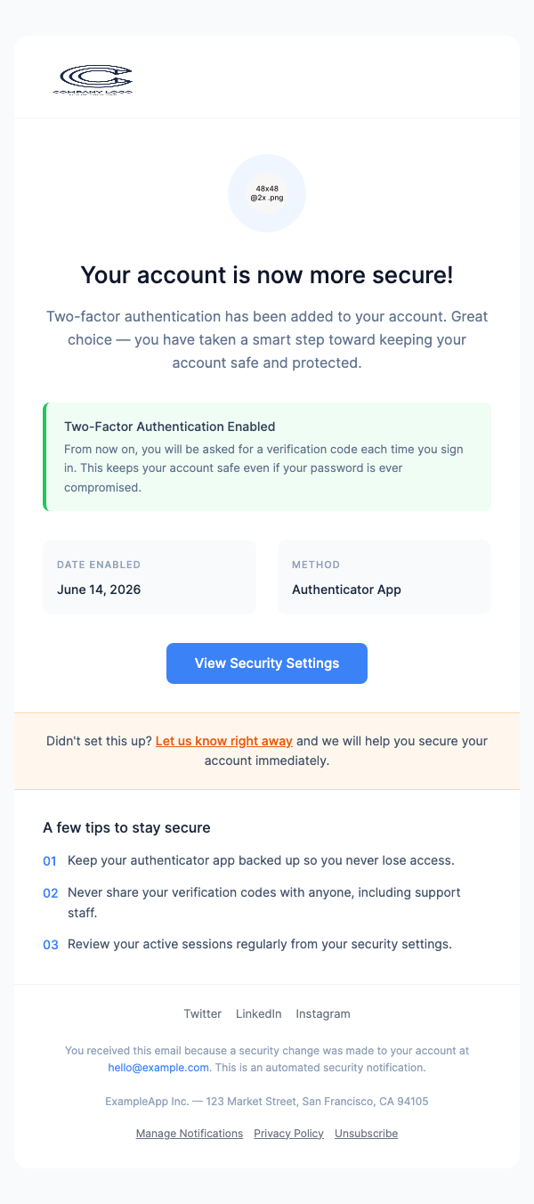 MFA Method Added – Friendly