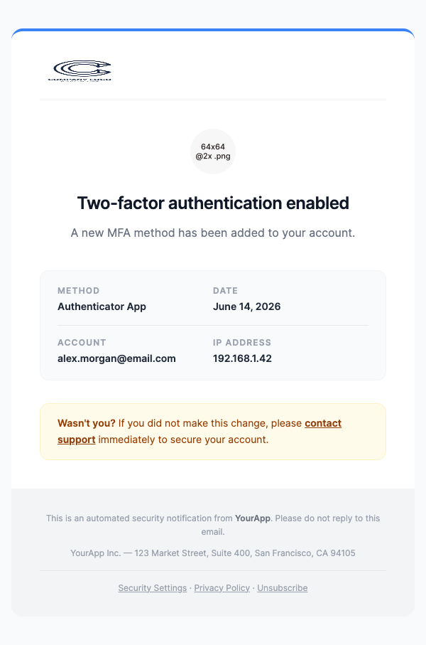 MFA Method Added – Minimal