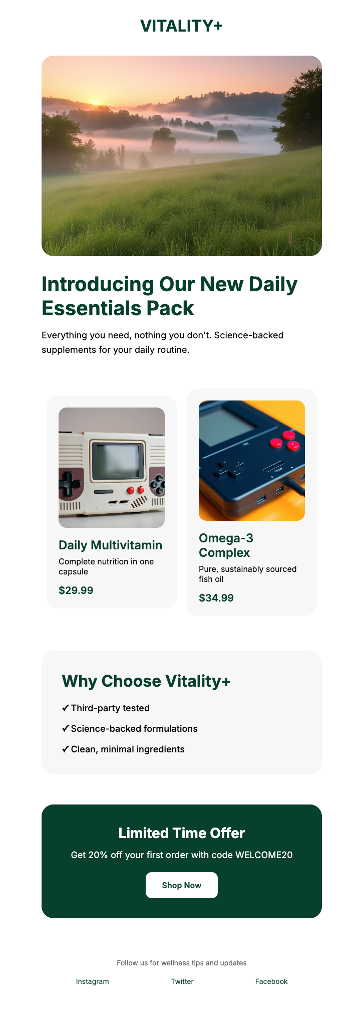 Modern Product Supplements Email