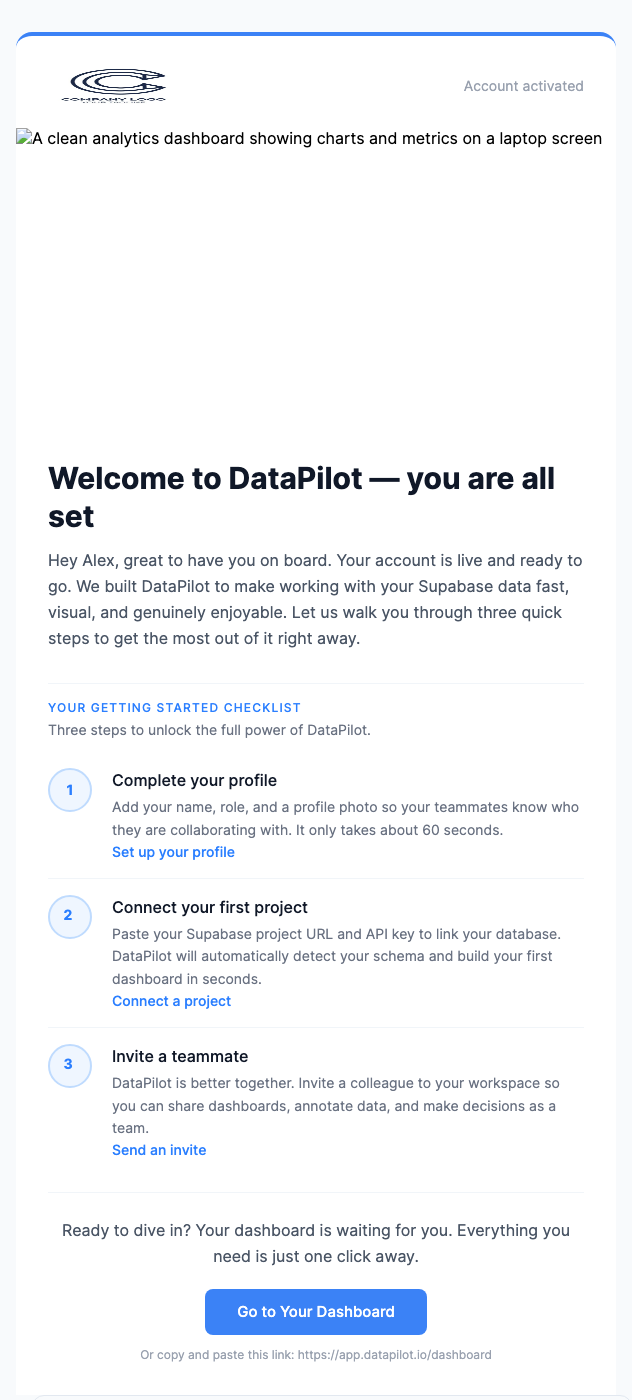 New Account Welcome – SaaS