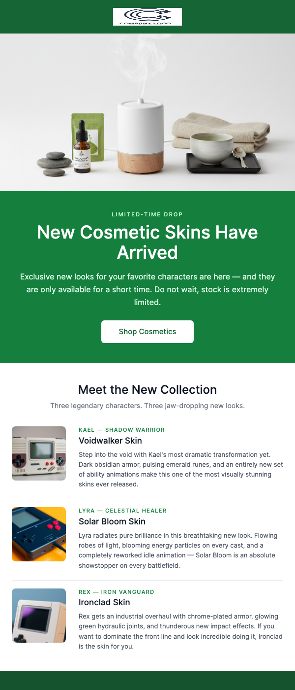 New Cosmetics Arrived – Exclusive Skins Available