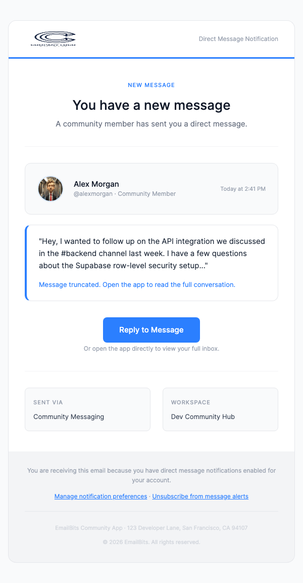 New Direct Message Alert