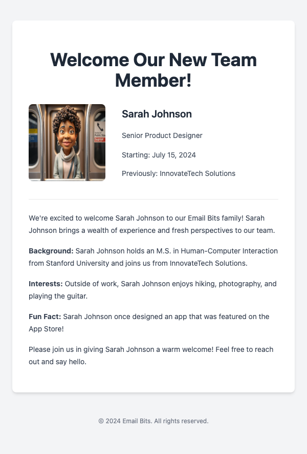 New Employee Longer Email Introduction