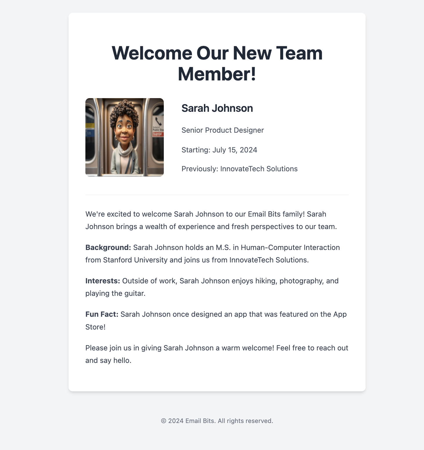 New Employee Longer Email Introduction