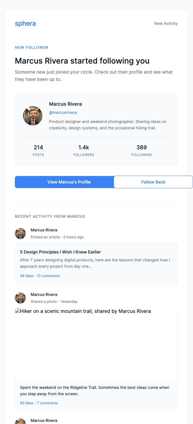 New Follower Notification