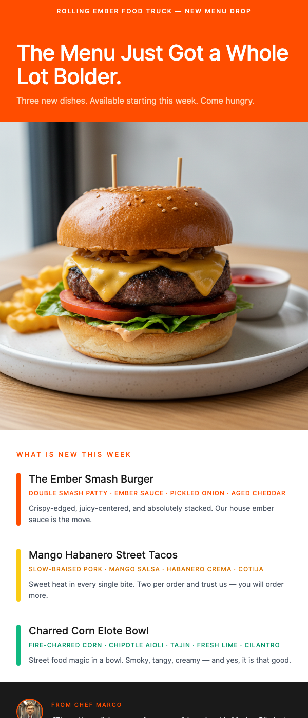 New Menu Items – Fresh Additions This Week