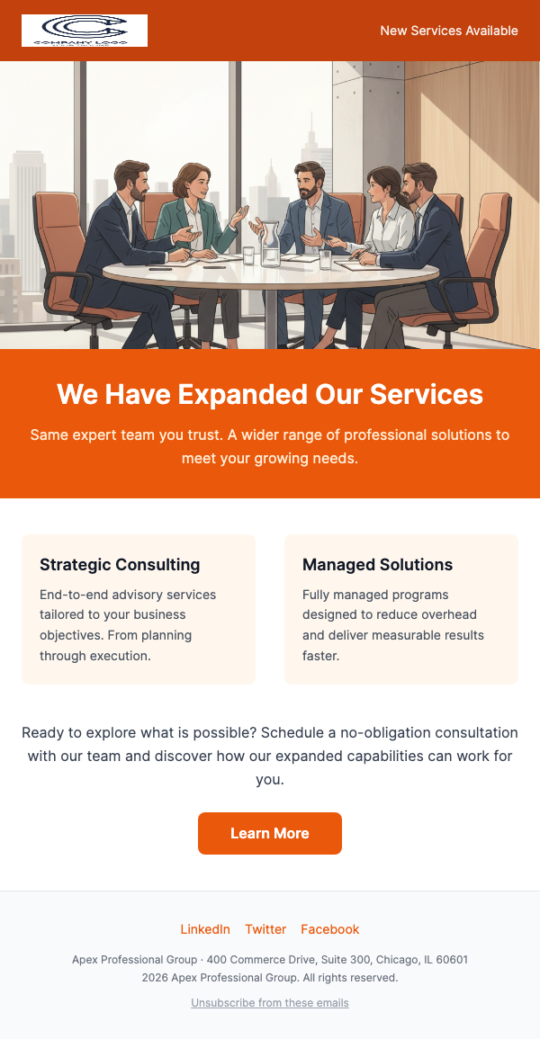 New Service Offering – We Now Offer [Service]