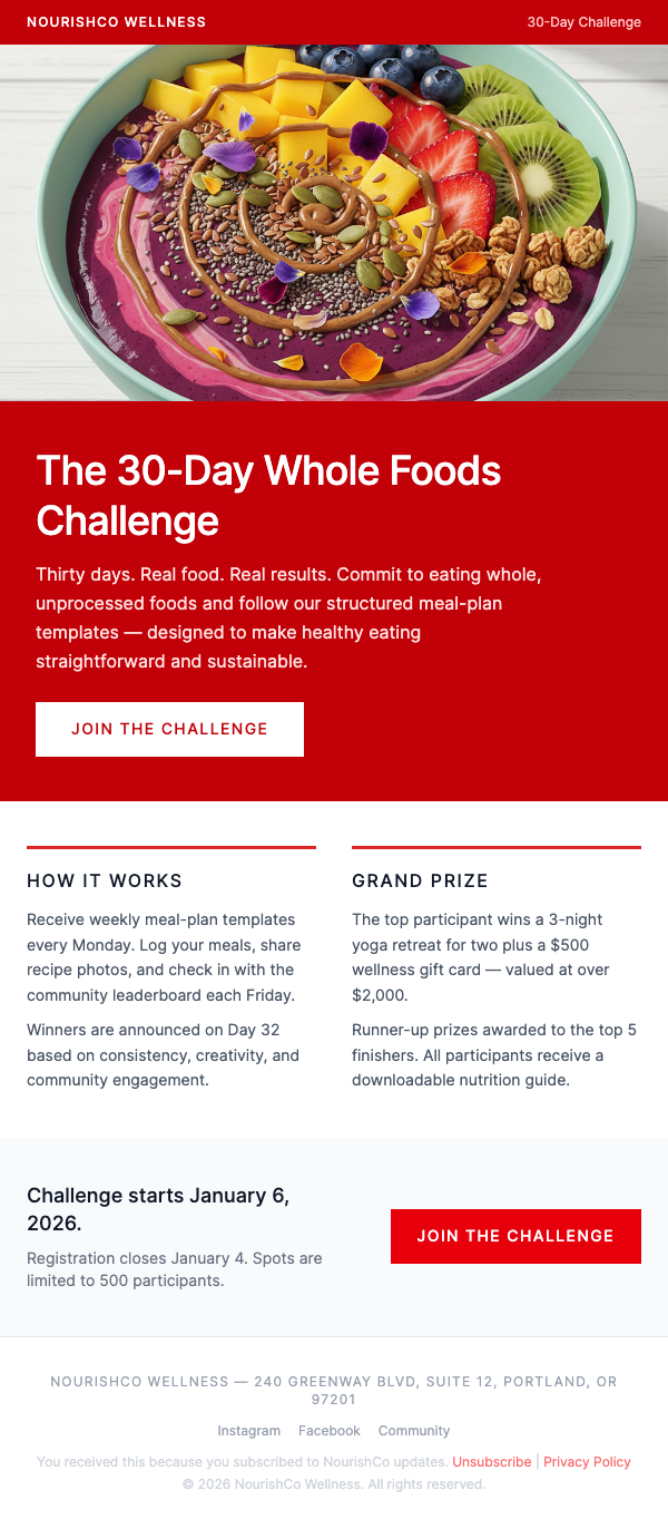 Nutrition Challenge – Join Our 30-Day Healthy Eating Challenge