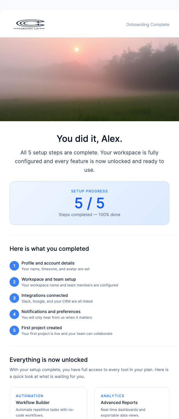 Onboarding Completion Celebration