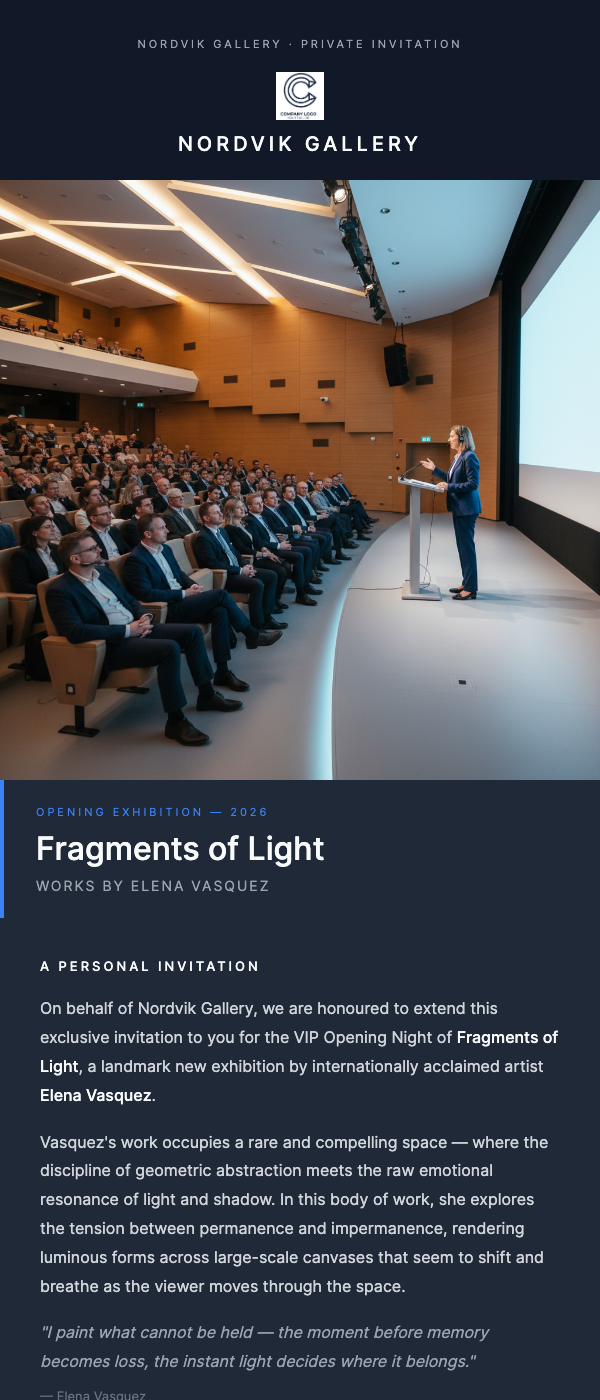 Opening Night Invitation – New Exhibition