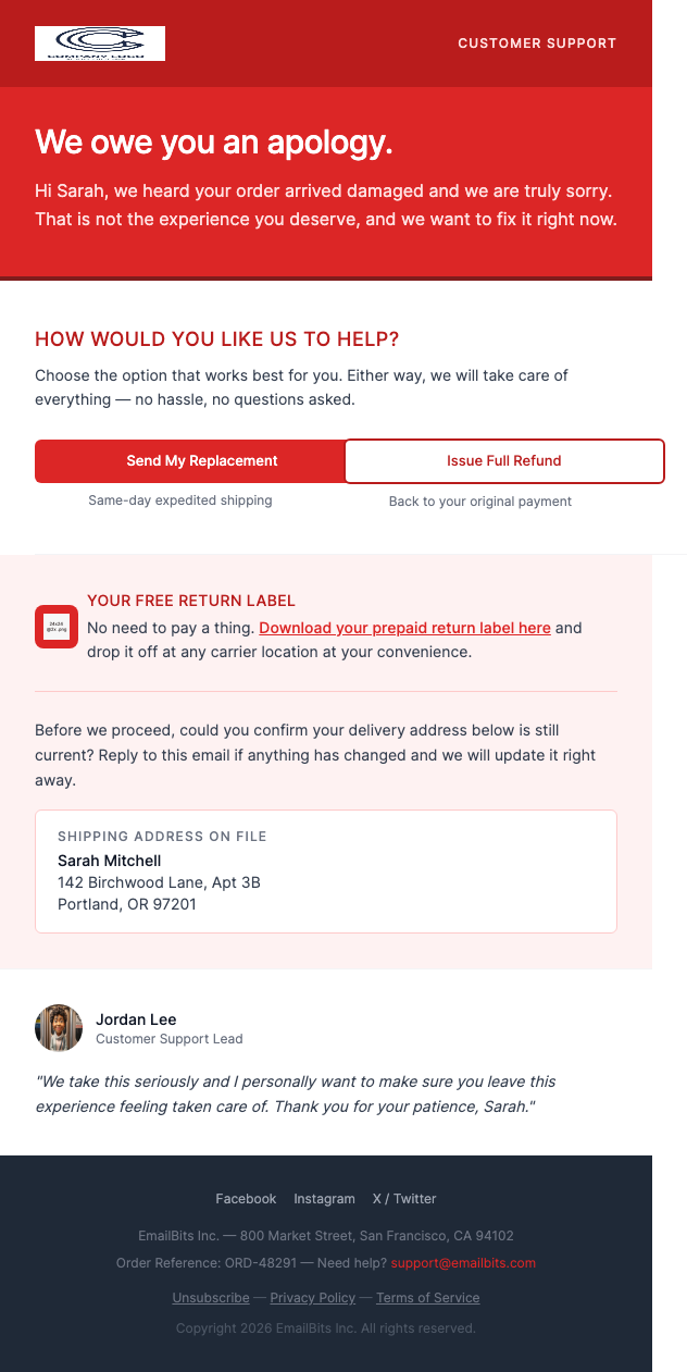 Order Problem – We're Here to Help