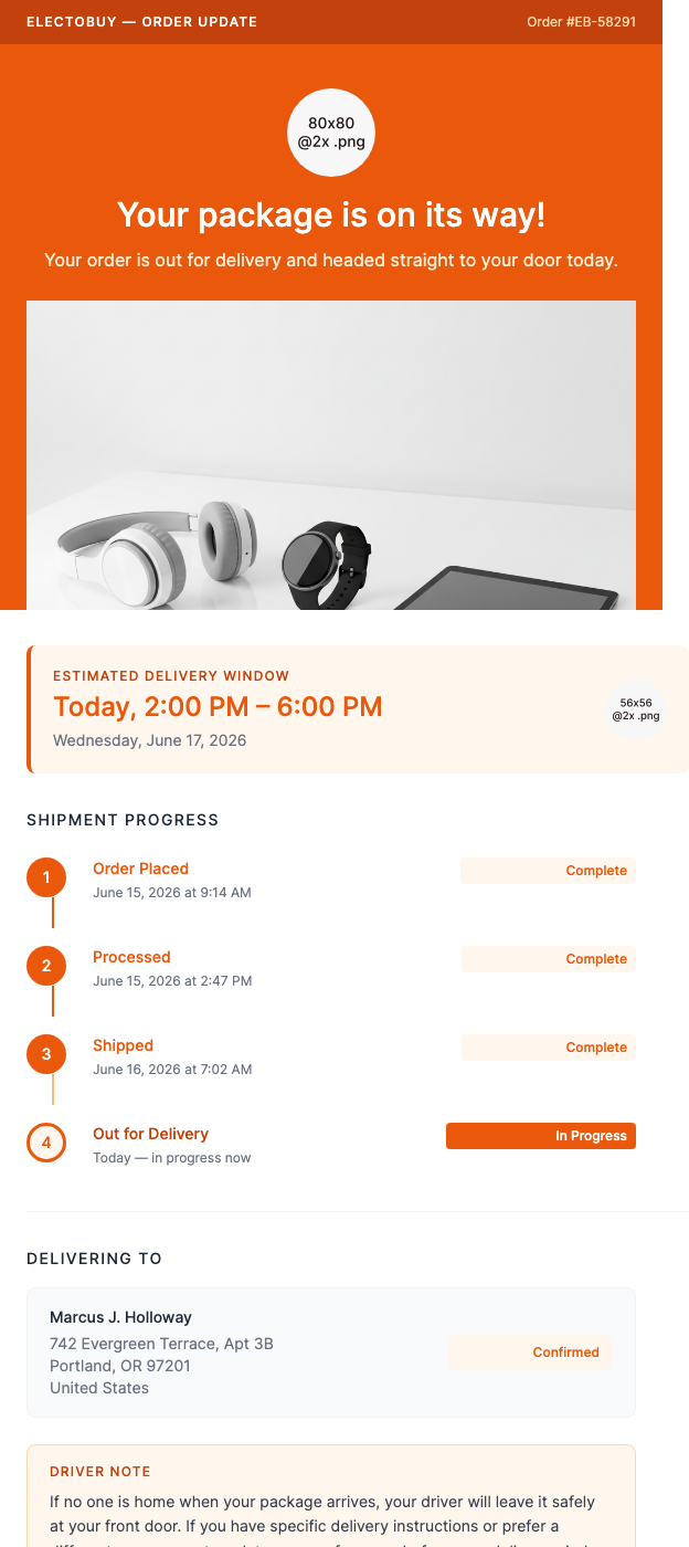 Out for Delivery Notification